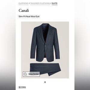 Mens Canali Italian made suit 38 (EU 48) Dark navy blue. NEW